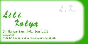 lili kolya business card